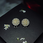 Golden Bloom Crystal Stud Earrings | Noore by Neetu Kaushal