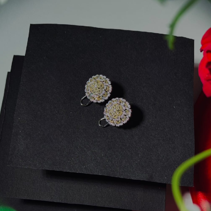 Golden Bloom Crystal Stud Earrings | Noore by Neetu Kaushal