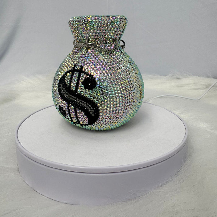 Luxury Crystal Money Bag Clutch – Sparkling Rhinestone Evening Purse