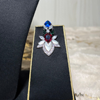 Multicolour Crystal Leaf Necklace Set with Matching Earrings