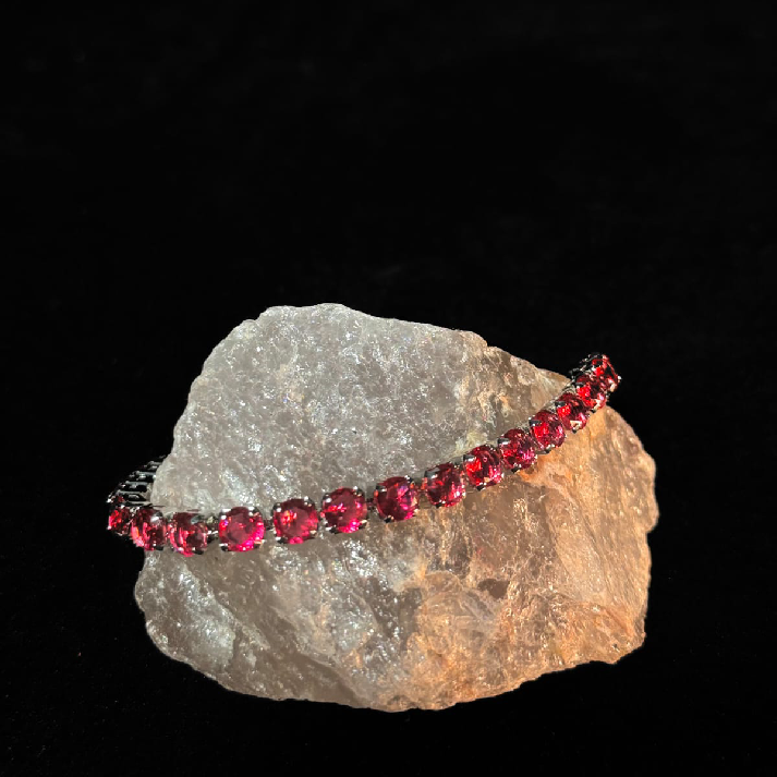 Ruby Glow Pendant & Crystal Bracelet Combo
