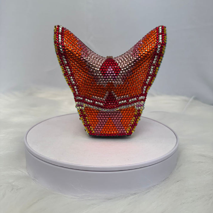 Vibrant Crystal Crown Clutch
