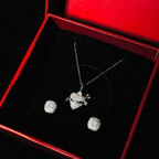 Crystal Heart Pendant Set – Necklace & Stud Earrings Combo
