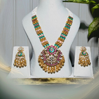 Grand Polki Kundan Bridal Necklace Set with Statement Pendant