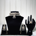 Classic American Diamond Choker Set with Matching Earrings & Ring