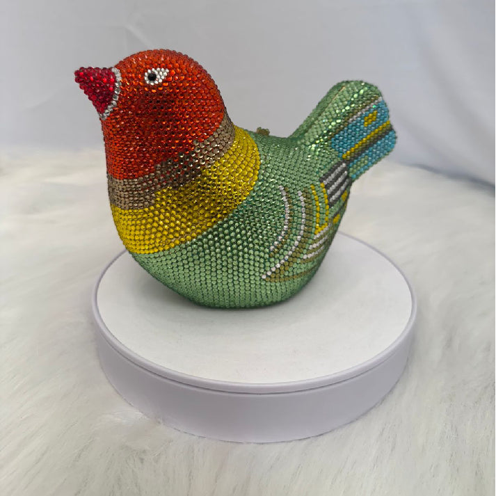 Crystal Finch Charm Clutch