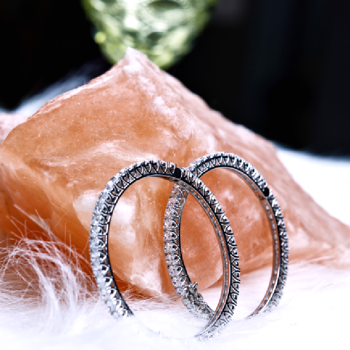 Elegant Silver-Plated Crystal Eternity Bangles