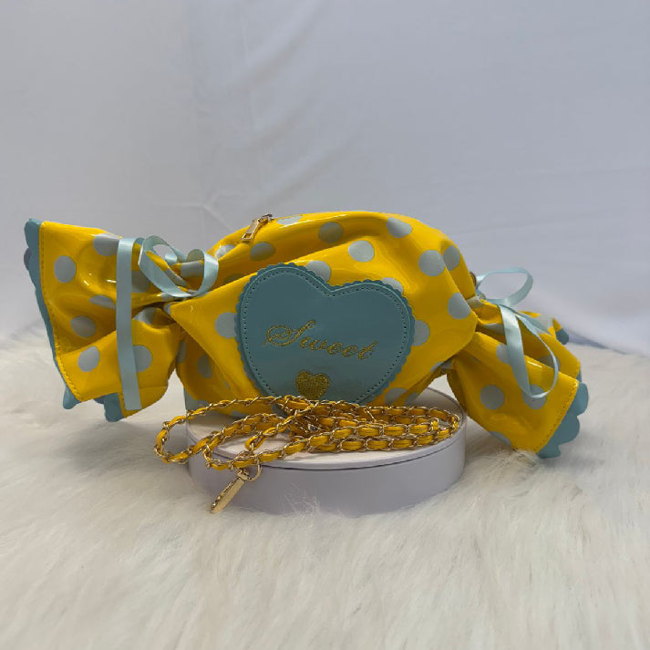 Sweet Candy Design Sling Bag | Polka Dot Heart Clutch Purse