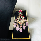 Royal Kundan Pink Beaded Choker Set with Statement Earrings