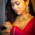 Mint Green Meenakari & Kundan Statement Choker Set