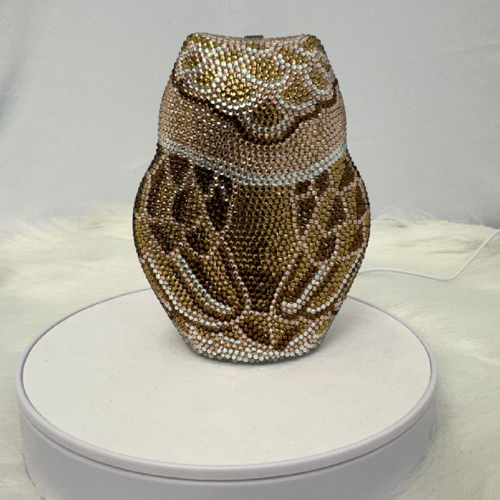 Gold & Bronze Owl Crystal Clutch – Noore by Neetu Kaushal