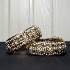 Classic Pearl Jadau Bangles | Handcrafted Traditional Gold-Tone Kada Set