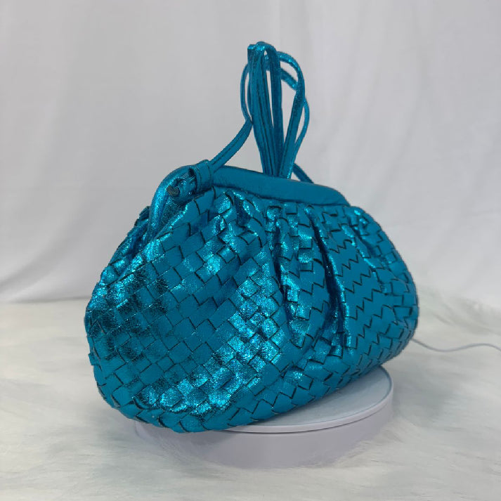 Electric Blue Woven Clutch