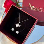 Crystal Heart Pendant Set – Necklace & Stud Earrings Combo