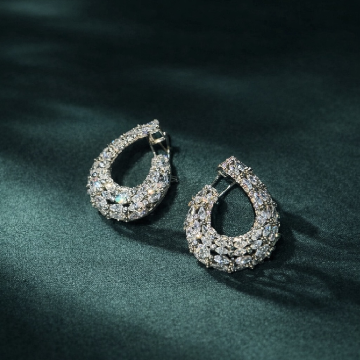 Luxury Teardrop CZ Hoop Earrings for Girls
