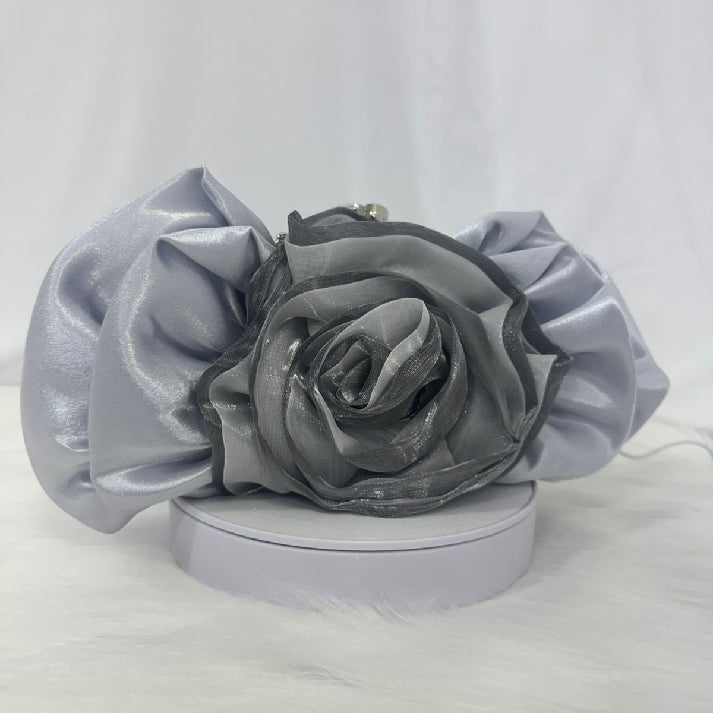 Silver Rose Clutch