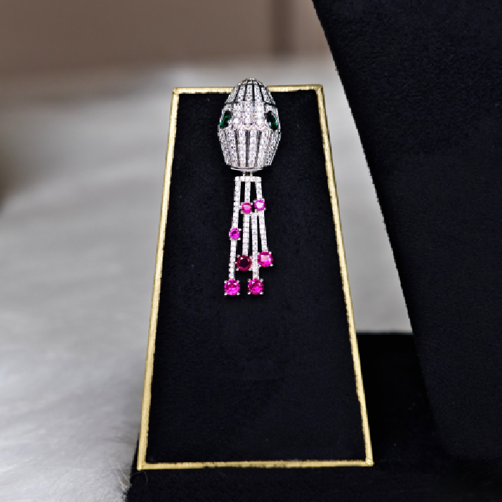 The Majestic Crimson Serpent: Ruby & Diamond High-Jewelry Set