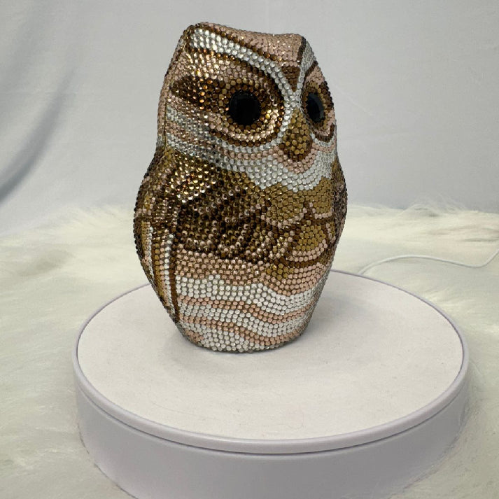 Gold & Bronze Owl Crystal Clutch – Noore by Neetu Kaushal