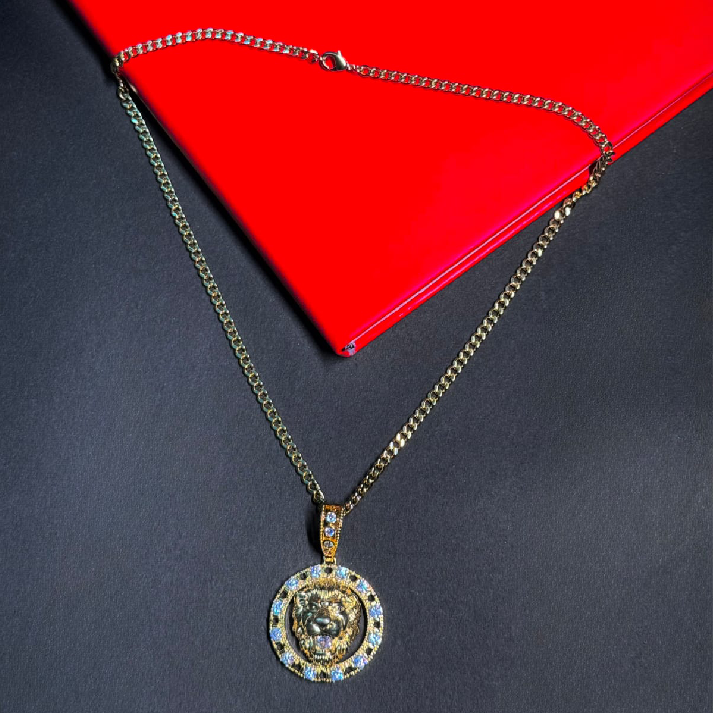 Iced Lion King Medallion Chain for Men