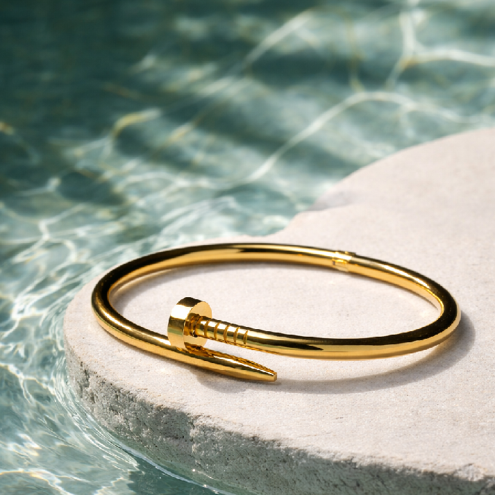 Minimal Gold Nail Design Girls Bracelet