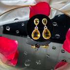 Royal Amber Teardrop Crystal Earrings | noore by neetu kaushal