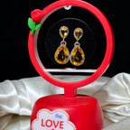 Royal Amber Teardrop Crystal Earrings | noore by neetu kaushal