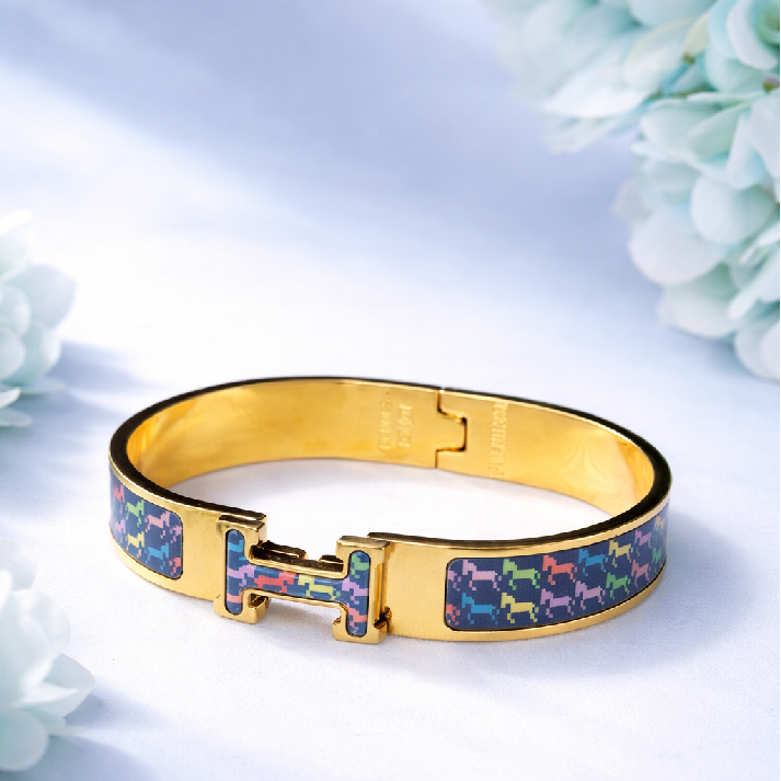 Multicolor Enamel Gold Bracelet for Girls