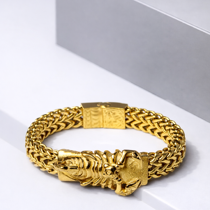 Lion Head Gold Power Bracelet