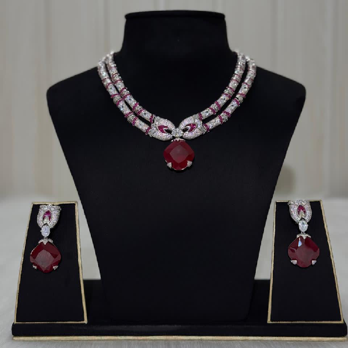 Noore Ruby Royale Diamond Necklace Set