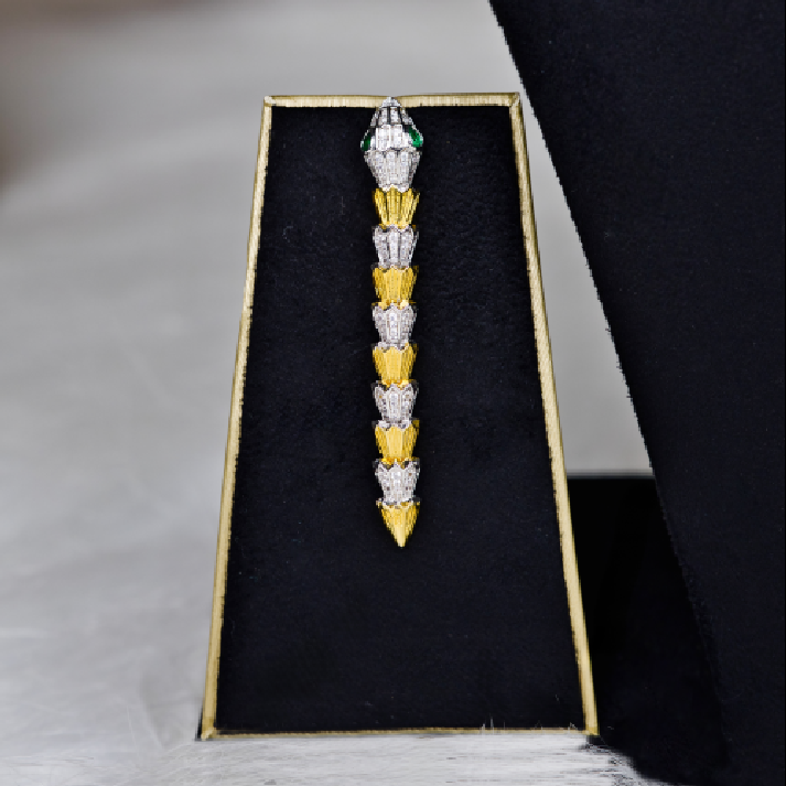 Dual-Tone Serpenti Snake Statement Necklace & Earring Set