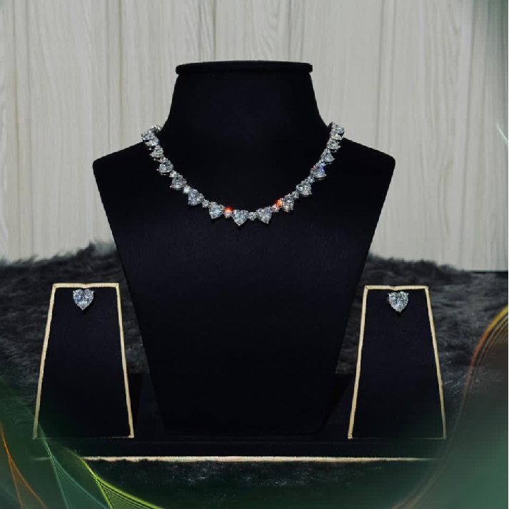 Noore Celestial Heart Diamond Necklace Set