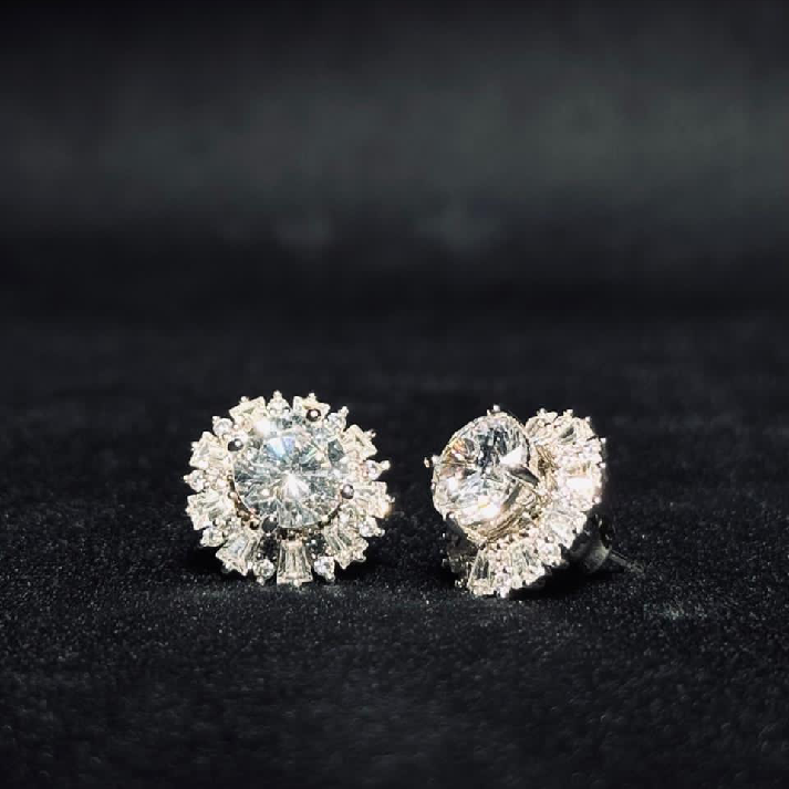 Noore Sunburst Diamond Statement Studs