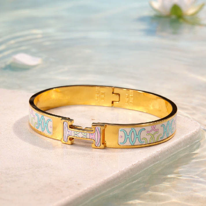 Noore by Neetu Kaushal Pastel Enamel Gold Bracelet for Girls