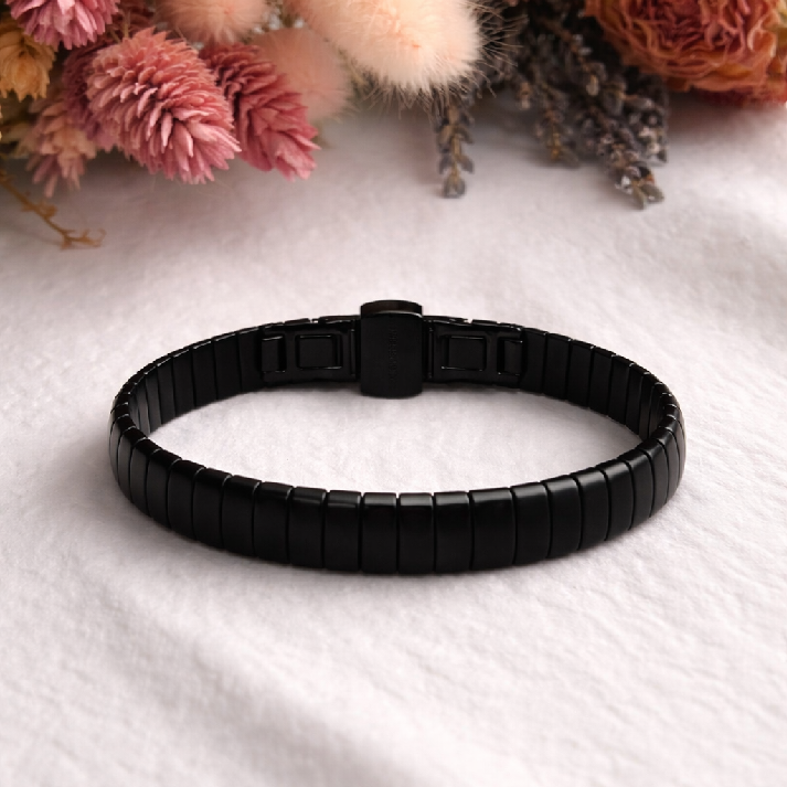 Matte Black Link Men's Bracelet