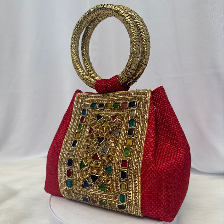 Regal Red Mirror Handbag