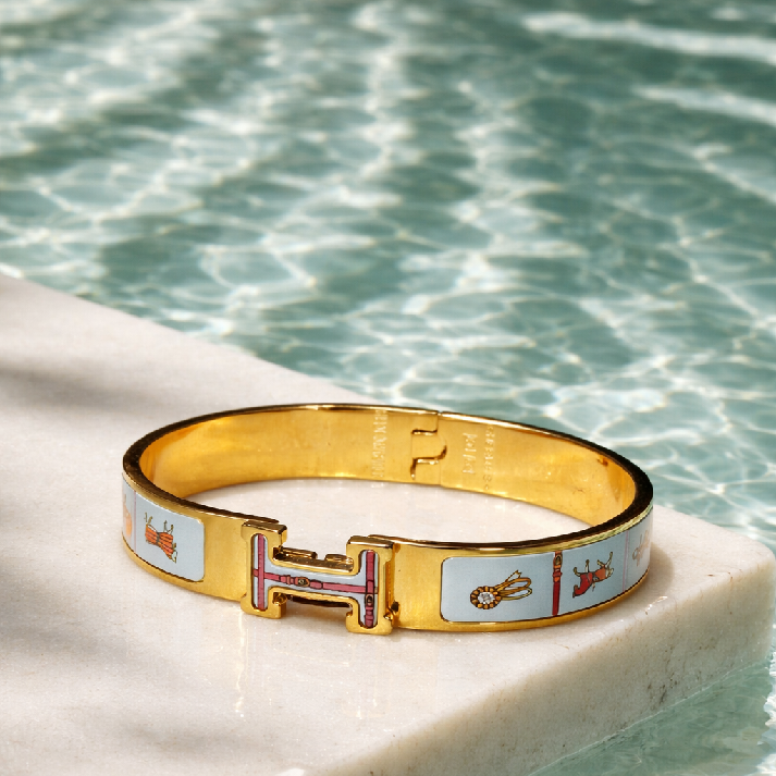 Noore by Neetu Kaushal Printed Enamel Gold Bracelet for Girls