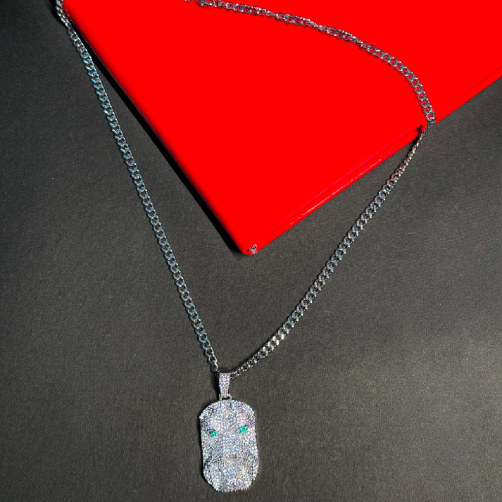 Iced Skull Mask Statement Chain for Men