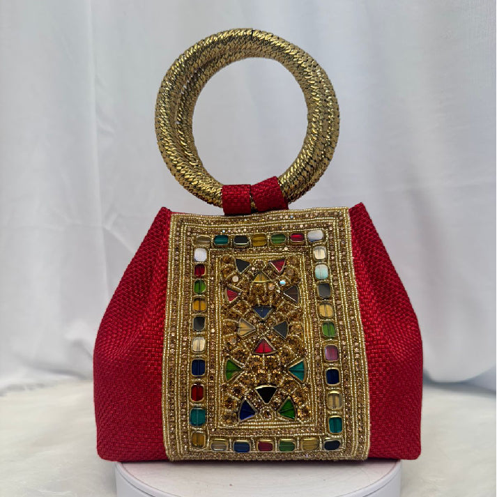 Regal Red Mirror Handbag