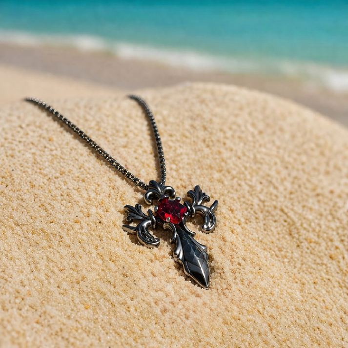 Gothic Cross Pendant Chain for Men