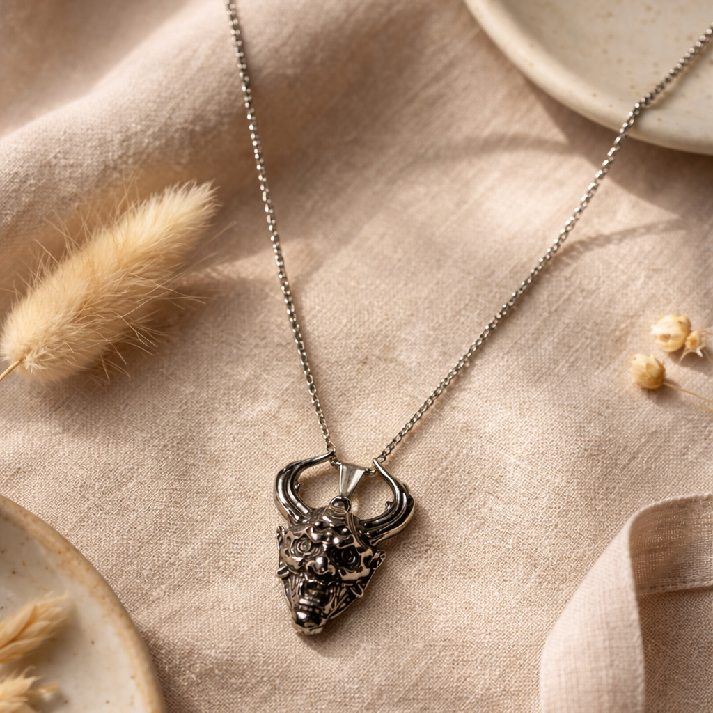 Fierce Bull Head Pendant Chain