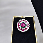 Elegant Green & Pink Floral Choker Necklace Set with Matching Earrings