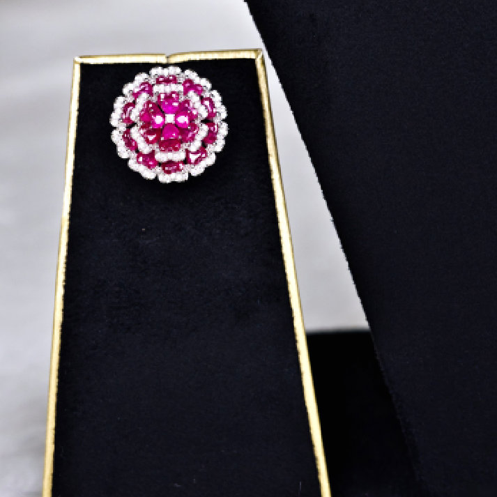 Elegant Pink Floral Choker Necklace Set with Matching Earrings