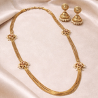Noore Elegant Gold Layered Pearl Necklace Set