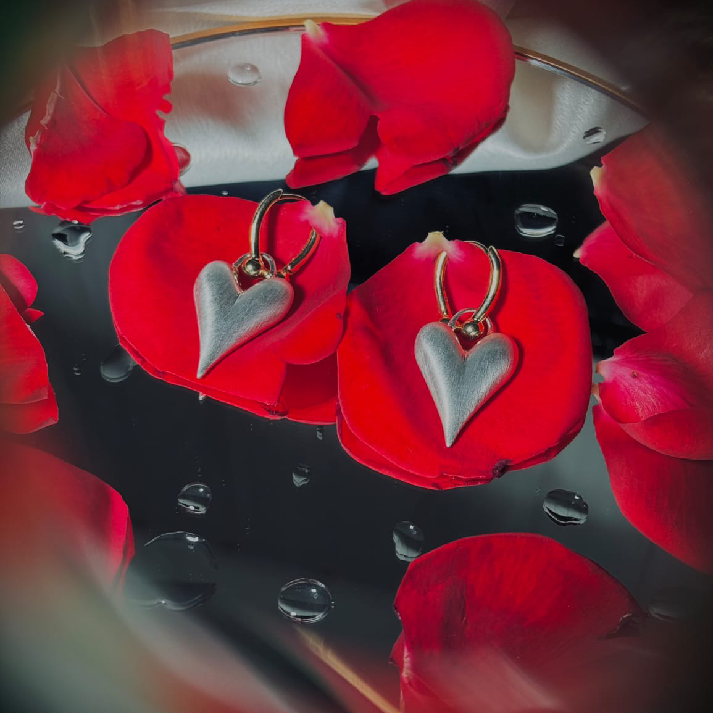 Golden Heart Charm & Crystal Bracelet Combo