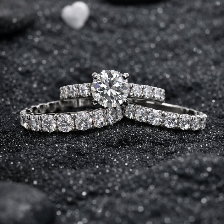 Brilliance CZ Solitaire Ring Set – Noore by Neetu Kaushal ✨