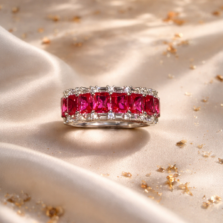 Ruby Radiance CZ Eternity Band Ring ✨