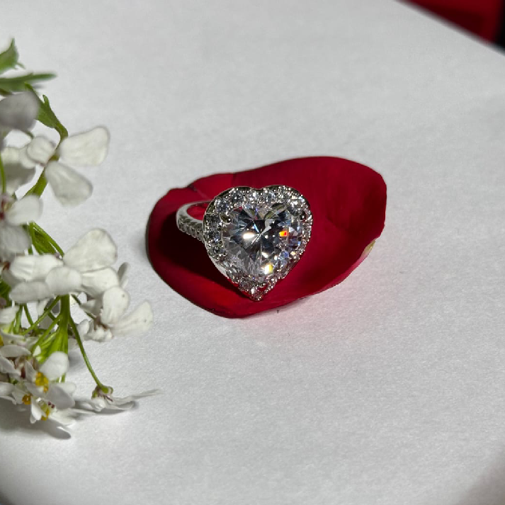 Eternal Spark Heart Halo Ring – Noore by Neetu Kaushal