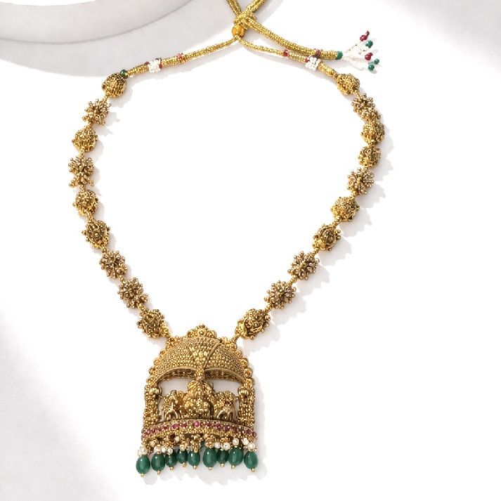 Classic Temple Coin Necklace by Noore by Neetu Kaushal