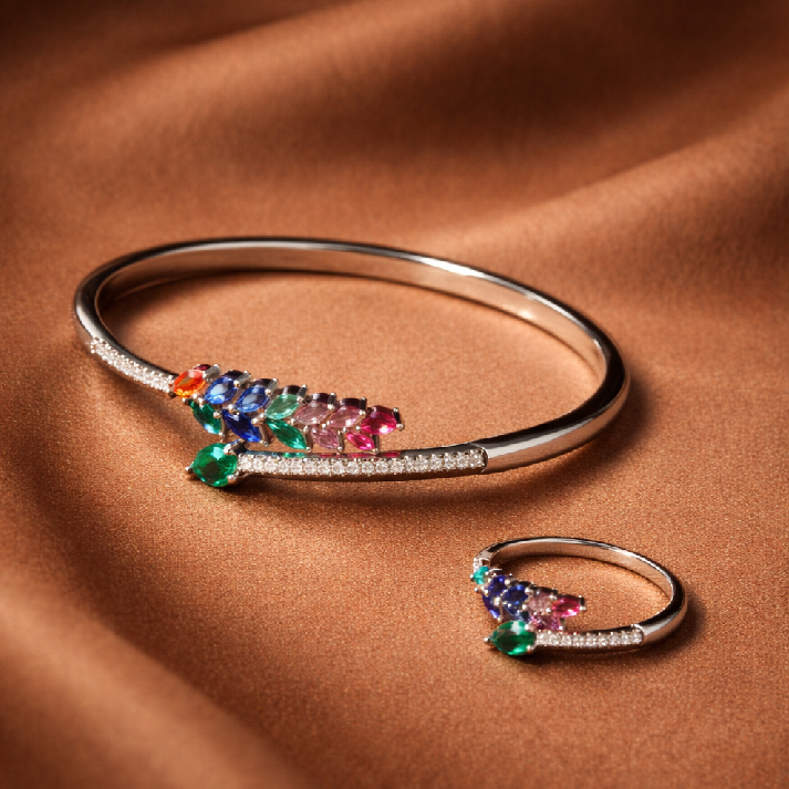 Multicolor Floral Statement Bracelet for Girls