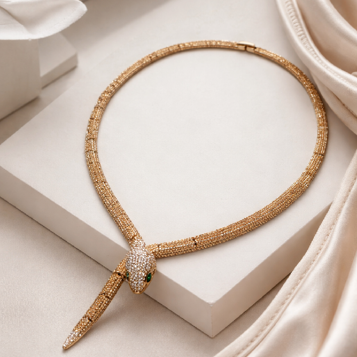 Noore Luxe Snake Statement Necklace Set